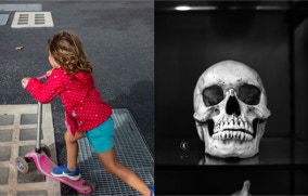 simone en trottinette - crâne